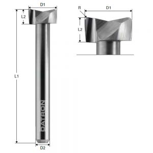 Polished Double Flute End Mill Tool Stepped With Edge Radius